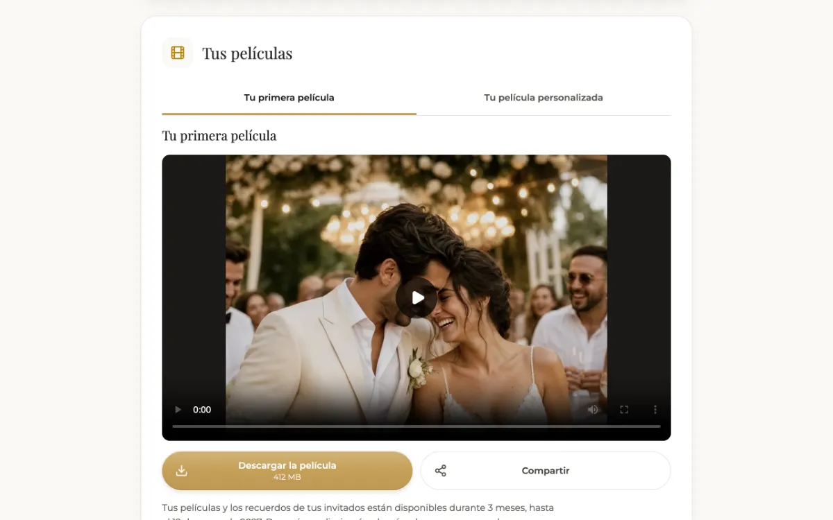 La primera película lista en el espacio del organizador