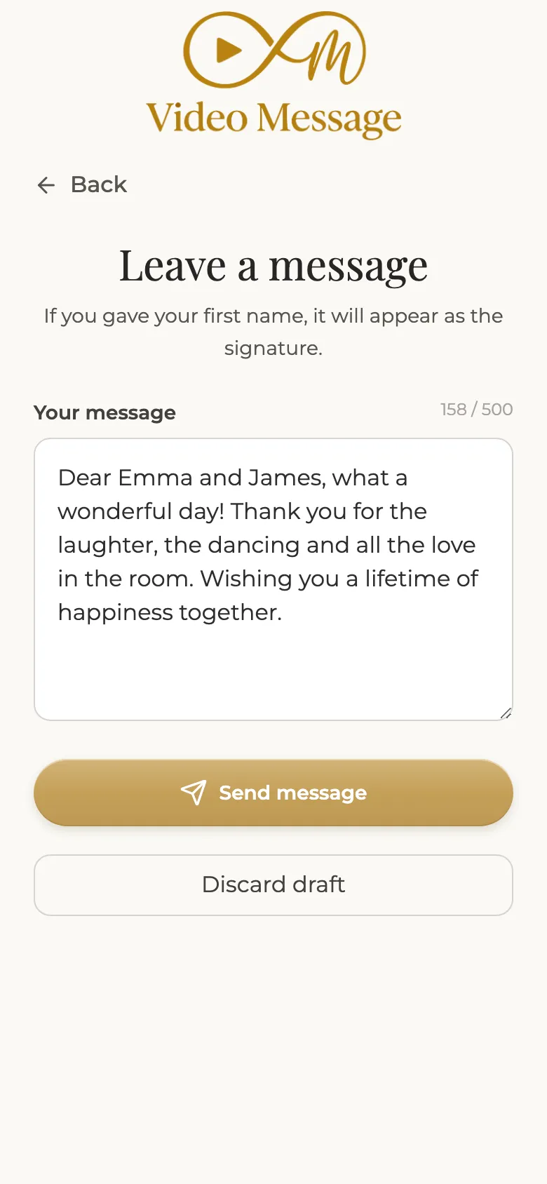 A guest writes a note on the guest screen