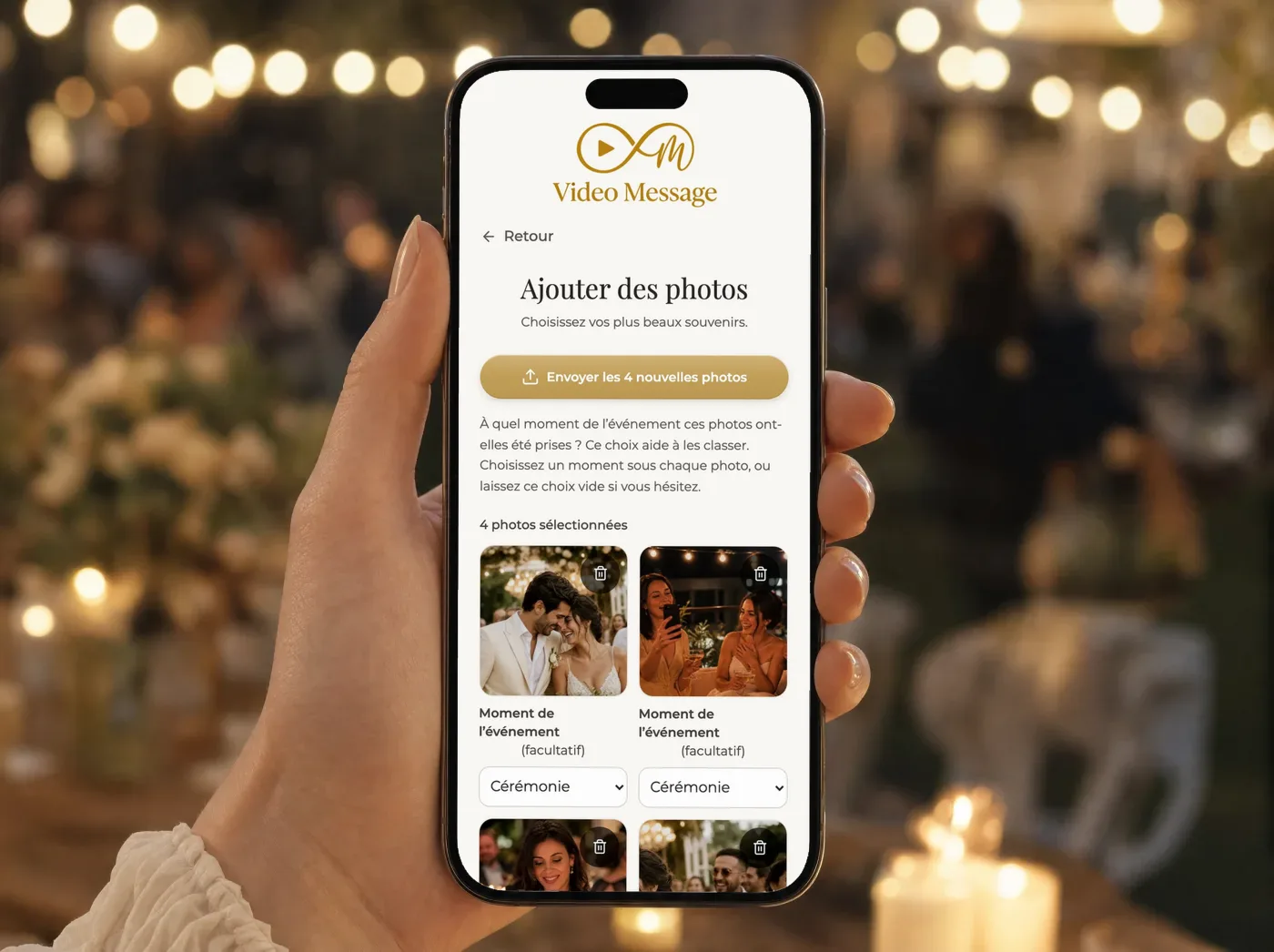 L'invité sélectionne plusieurs photos à envoyer