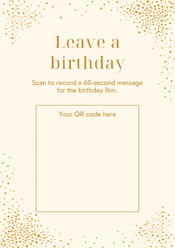 Birthday — Table card template