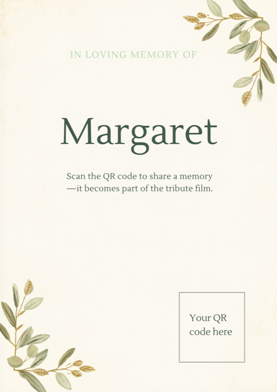 Celebration of Life — Welcome sign template