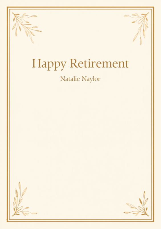 Retirement — Welcome sign template